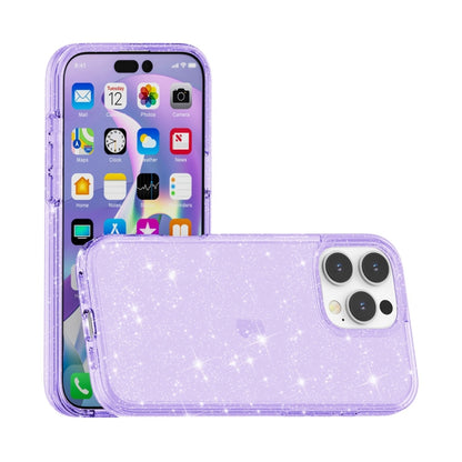 For iPhone 16 Pro Shockproof Terminator Glitter Powder Phone Case(Purple) - iPhone 16 Pro Cases by PMC Jewellery | Online Shopping South Africa | PMC Jewellery | Buy Now Pay Later Mobicred