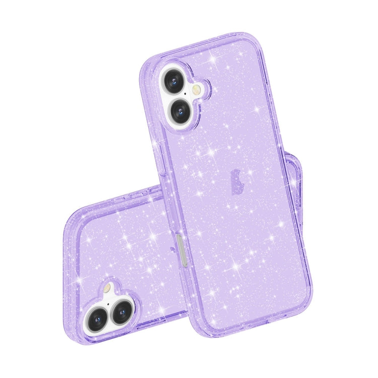 For iPhone 16 Plus Shockproof Terminator Glitter Powder Phone Case(Purple) - iPhone 16 Plus Cases by PMC Jewellery | Online Shopping South Africa | PMC Jewellery | Buy Now Pay Later Mobicred