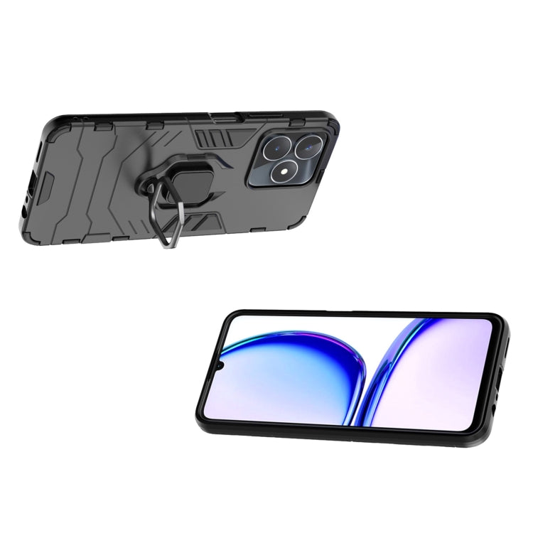 For Realme C53 4G Magnetic Ring Holder PC + TPU Phone Case(Black) - Realme Cases by PMC Jewellery | Online Shopping South Africa | PMC Jewellery | Buy Now Pay Later Mobicred
