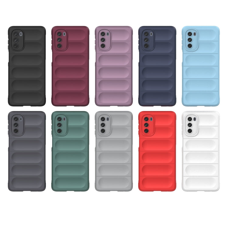 For Motorola Moto G62 5G Magic Shield TPU + Flannel Phone Case(Black) - Motorola Cases by PMC TechLife | Online Shopping South Africa | PMC TechLife | Buy Now Pay Later Mobicred
