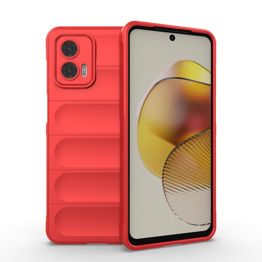 For Motorola Moto G73 5G Magic Shield TPU + Flannel Phone Case(Red) - Motorola Cases by PMC Jewellery | Online Shopping South Africa | PMC Jewellery | Buy Now Pay Later Mobicred