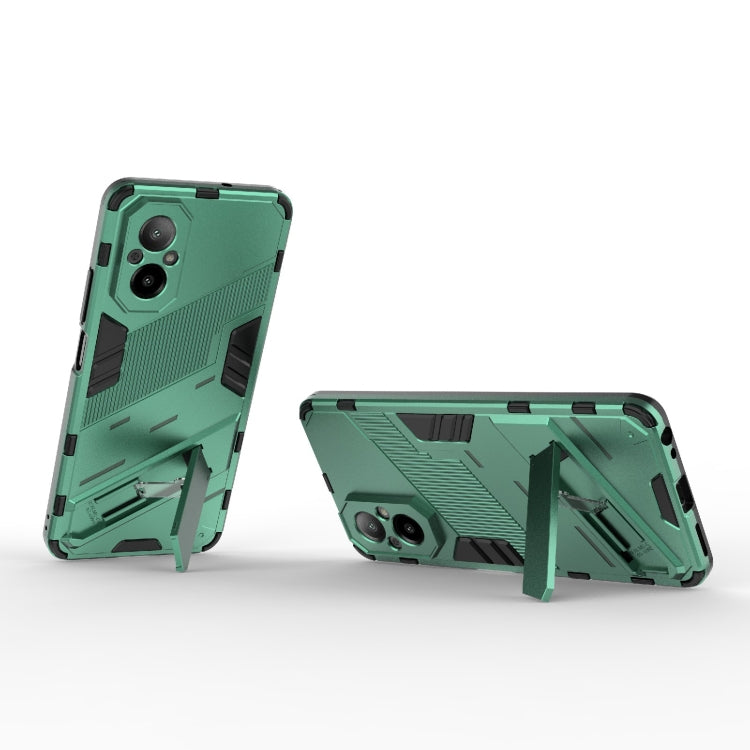 For Realme C67 4G Global Punk Armor 2 in 1 PC + TPU Phone Case with Holder(Green) - Realme Cases by PMC Jewellery | Online Shopping South Africa | PMC Jewellery | Buy Now Pay Later Mobicred