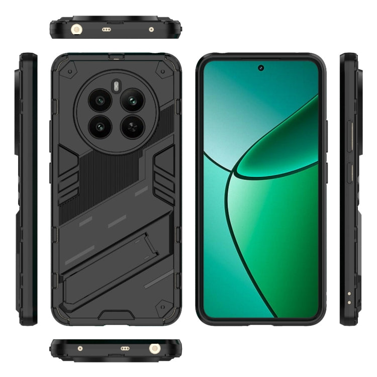 For Realme 12+ 5G Global Punk Armor 2 in 1 PC + TPU Phone Case with Holder(Black) - Realme Cases by PMC Jewellery | Online Shopping South Africa | PMC Jewellery | Buy Now Pay Later Mobicred