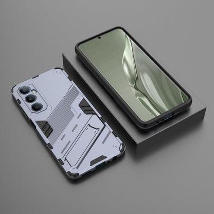 For Realme C65 4G Global Punk Armor 2 in 1 PC + TPU Phone Case with Holder(Grey) - Realme Cases by PMC Jewellery | Online Shopping South Africa | PMC Jewellery | Buy Now Pay Later Mobicred
