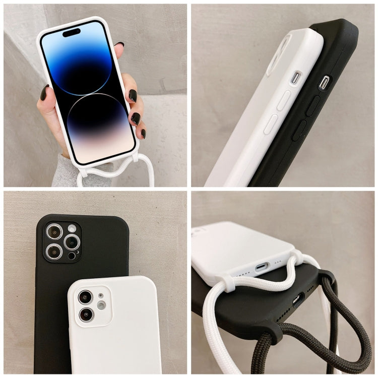 For iPhone 15 Pro Crossbody Lanyard Liquid Silicone Case(Black) - iPhone 15 Pro Cases by PMC TechLife | Online Shopping South Africa | PMC TechLife
