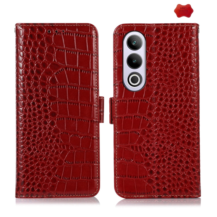 For OnePlus Nord CE4 5G Global Crocodile Top Layer Cowhide Leather Phone Case(Red) - OnePlus Cases by PMC TechLife | Online Shopping South Africa | PMC TechLife | Buy Now Pay Later Mobicred