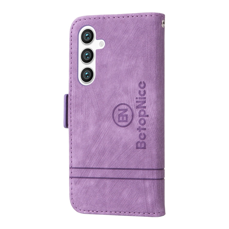 For Samsung Galaxy S24+ BETOPNICE Dual-side Buckle Leather Phone Case(Purple) - Galaxy Phone Cases by BETOPNICE | Online Shopping South Africa | PMC Jewellery | Buy Now Pay Later Mobicred