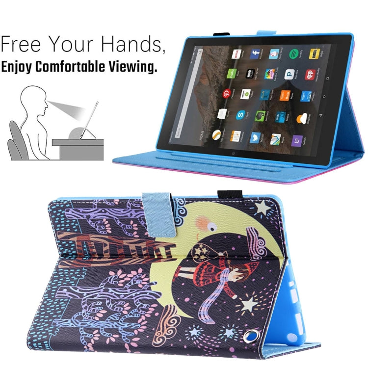 For Amazon Fire Max 11 2023 Colored Drawing Leather Smart Tablet Case(Catch Stars Girl) - Amazon by PMC TechLife | Online Shopping South Africa | PMC TechLife | Buy Now Pay Later Mobicred