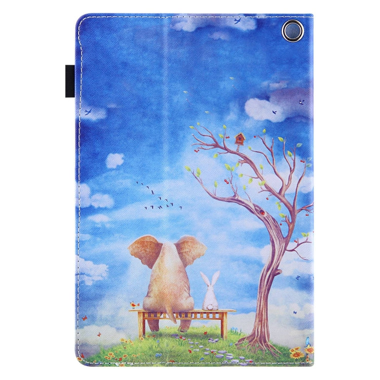 For Amazon Fire Max 11 2023 Colored Drawing Leather Smart Tablet Case(Elephant Rabbit) - Amazon by PMC TechLife | Online Shopping South Africa | PMC TechLife | Buy Now Pay Later Mobicred