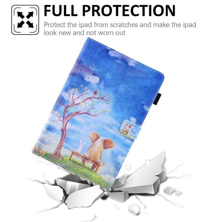 For Amazon Fire Max 11 2023 Colored Drawing Leather Smart Tablet Case(Elephant Rabbit) - Amazon by PMC TechLife | Online Shopping South Africa | PMC TechLife | Buy Now Pay Later Mobicred