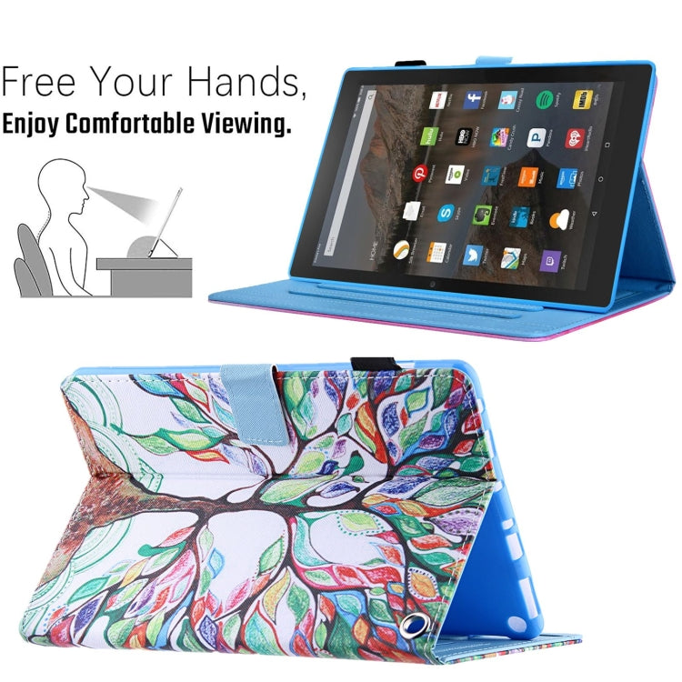 For Amazon Fire Max 11 2023 Colored Drawing Smart Leather Tablet Case(Life Tree) - Amazon by PMC TechLife | Online Shopping South Africa | PMC TechLife | Buy Now Pay Later Mobicred
