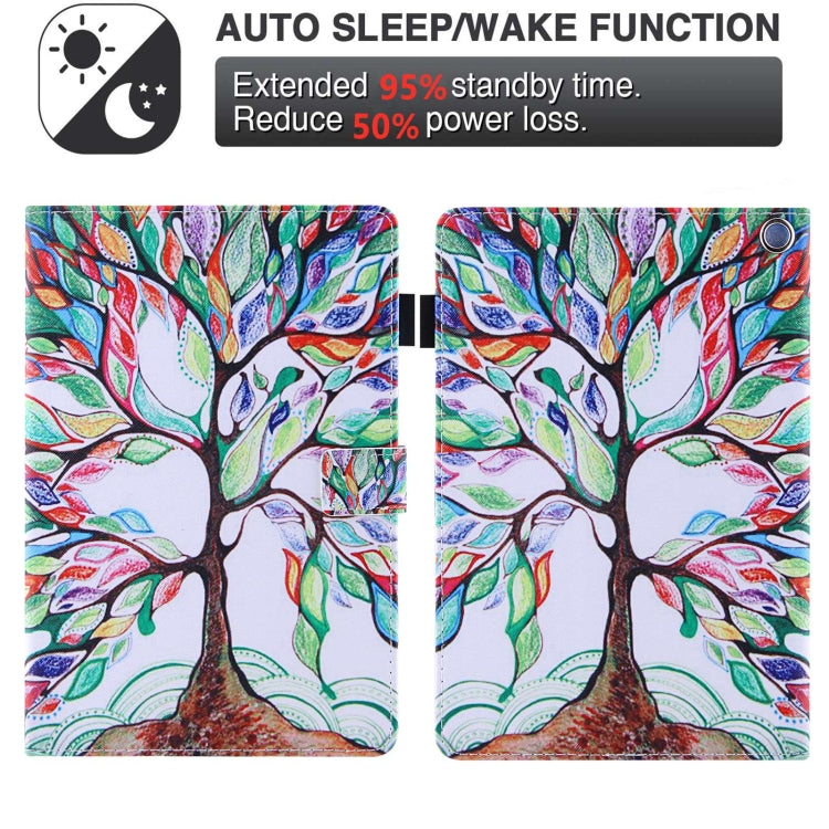For Amazon Fire Max 11 2023 Colored Drawing Smart Leather Tablet Case(Life Tree) - Amazon by PMC TechLife | Online Shopping South Africa | PMC TechLife | Buy Now Pay Later Mobicred