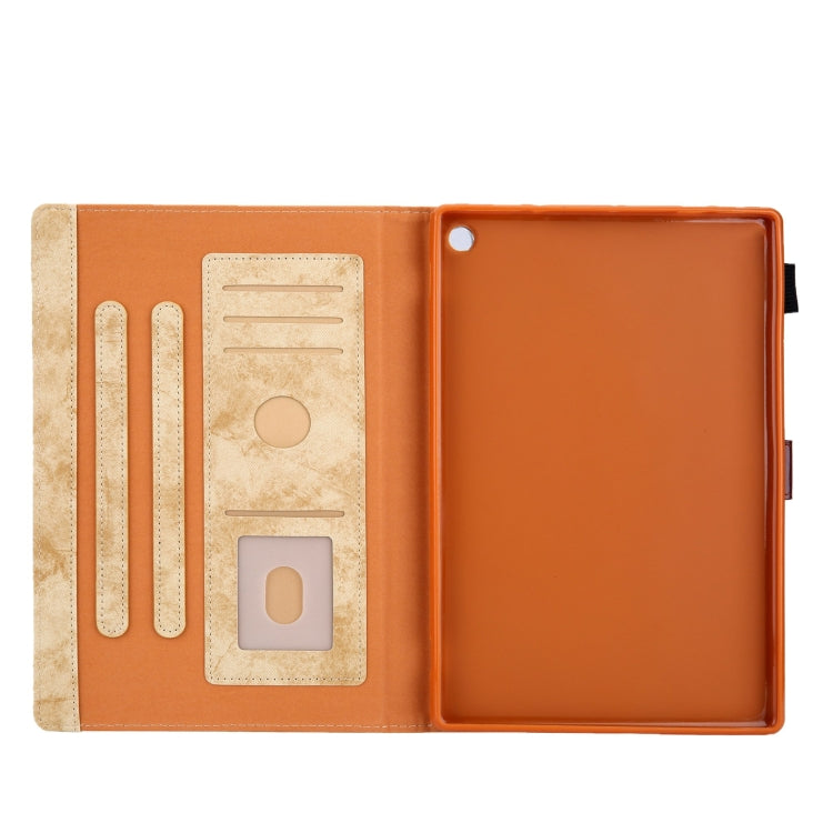 For Amazon Fire Max 11 2023 Cloth Texture Leather Smart Tablet Case(Yellow) - Amazon by PMC TechLife | Online Shopping South Africa | PMC TechLife | Buy Now Pay Later Mobicred