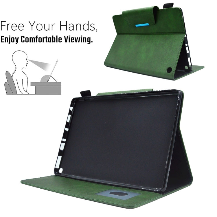 For Amazon Fire Max 11 2023 Suede Cross Texture Magnetic Clasp Leather Tablet Case(Green) - Amazon by PMC TechLife | Online Shopping South Africa | PMC TechLife | Buy Now Pay Later Mobicred