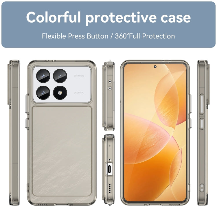 For Xiaomi Redmi K70 Candy Series TPU Phone Case(Transparent Grey) - K70 Cases by PMC Jewellery | Online Shopping South Africa | PMC Jewellery | Buy Now Pay Later Mobicred