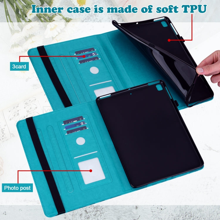 For Amazon Fire Max 11 Tree & Deer Embossed Leather Tablet Case(Blue) - Amazon by PMC TechLife | Online Shopping South Africa | PMC TechLife | Buy Now Pay Later Mobicred