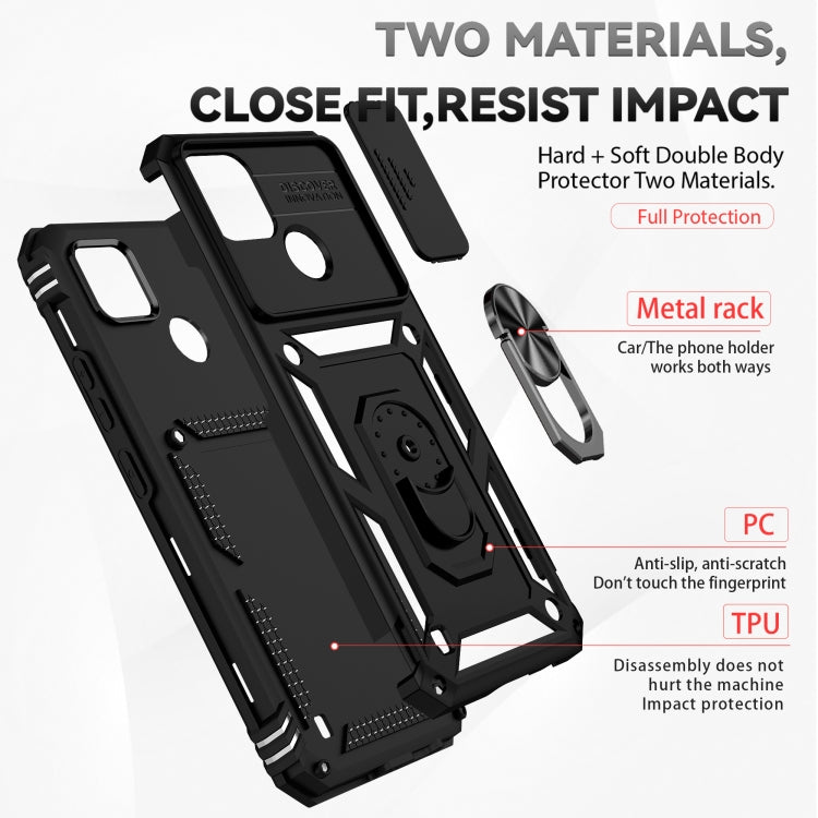 For Realme C21Y / C25Y Sliding Camshield Holder Phone Case(Black) - Realme Cases by PMC Jewellery | Online Shopping South Africa | PMC Jewellery | Buy Now Pay Later Mobicred