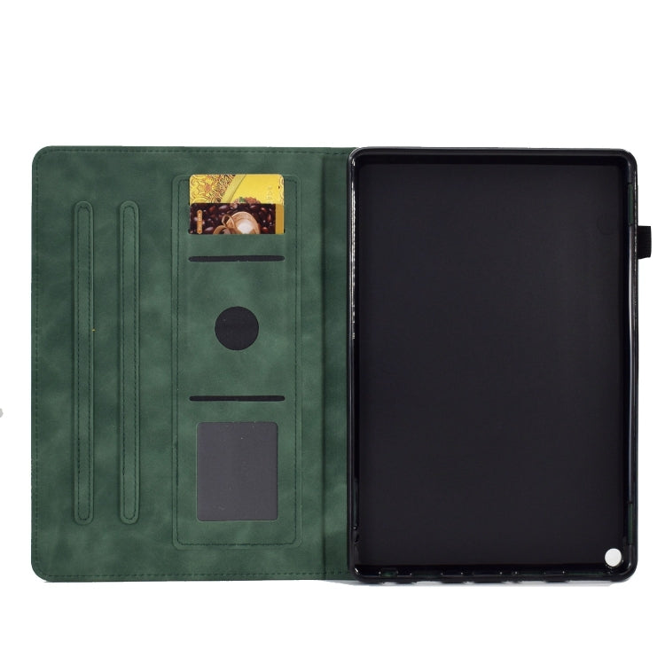 For Amazon Fire Max 11 2023 Embossed Smile Flip Smart Leather Tablet Case(Green) - Amazon by PMC TechLife | Online Shopping South Africa | PMC TechLife | Buy Now Pay Later Mobicred