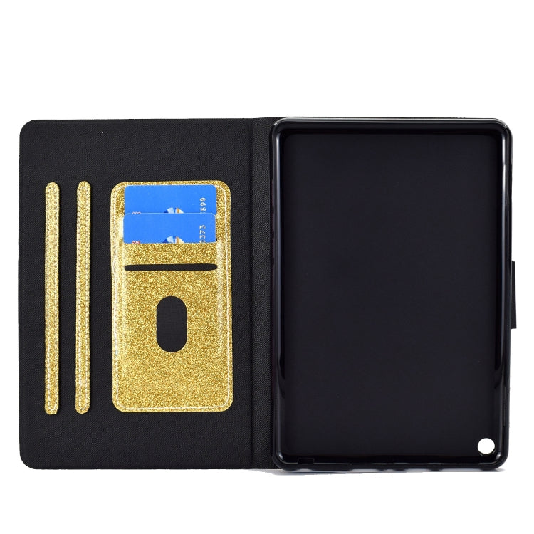For Amazon Fire Max 11 2023 Glitter Powder Smart Leather Tablet Case(Gold) - Amazon by PMC TechLife | Online Shopping South Africa | PMC TechLife | Buy Now Pay Later Mobicred