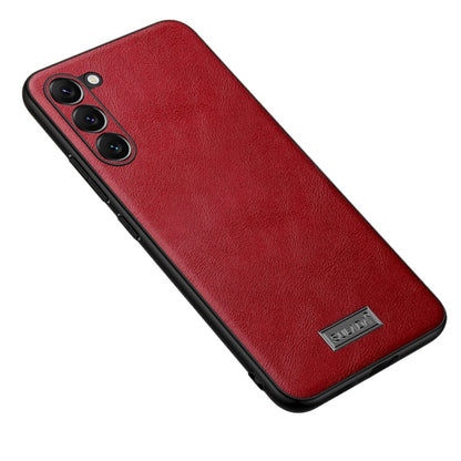 For Samsung Galaxy S24 5G SULADA Shockproof TPU Hybrid Handmade Leather Phone Case(Red) - Galaxy S24 5G Cases by SULADA | Online Shopping South Africa | PMC Jewellery | Buy Now Pay Later Mobicred