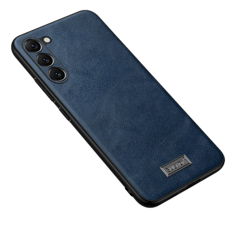 For Samsung Galaxy S24 5G SULADA Shockproof TPU Hybrid Handmade Leather Phone Case(Blue) - Galaxy S24 5G Cases by SULADA | Online Shopping South Africa | PMC Jewellery | Buy Now Pay Later Mobicred