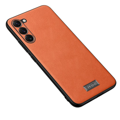 For Samsung Galaxy S24 5G SULADA Shockproof TPU Hybrid Handmade Leather Phone Case(Orange) - Galaxy S24 5G Cases by SULADA | Online Shopping South Africa | PMC Jewellery | Buy Now Pay Later Mobicred