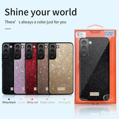 For Samsung Galaxy S24 5G SULADA Glittery TPU Hybrid Handmade Leather Phone Case(Black) - Galaxy S24 5G Cases by SULADA | Online Shopping South Africa | PMC Jewellery | Buy Now Pay Later Mobicred