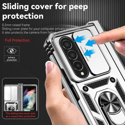 For Samsung Galaxy Z Fold4 Sliding Camshield Holder Phone Case(Silver) - Galaxy Z Fold4 5G Cases by PMC Jewellery | Online Shopping South Africa | PMC Jewellery