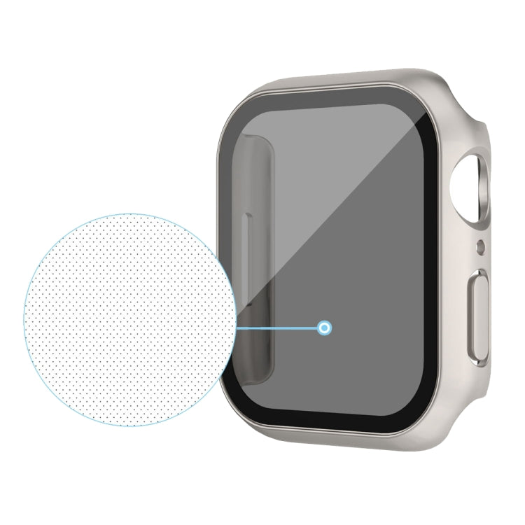 For Apple Watch Ultra 49mm Frosted PC + Anti-spy Tempered Film Integrated Watch Protective Case(Starlight Silver) - Watch Cases by PMC Jewellery | Online Shopping South Africa | PMC Jewellery | Buy Now Pay Later Mobicred