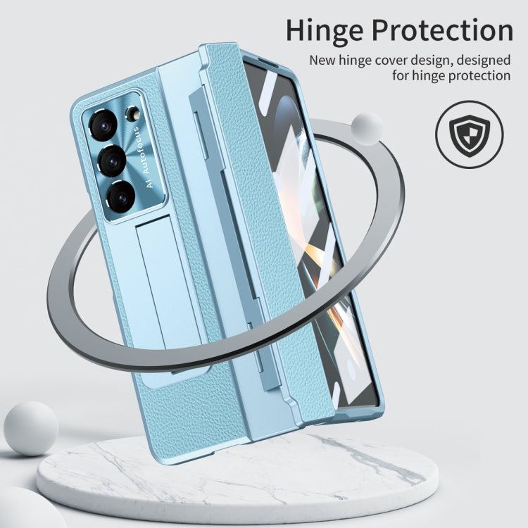 For Samsung Galaxy Z Fold5 5G Integrated Full Coverage Pen Slot Folding Phone Case with Stylus(Blue) - Galaxy Z Fold5 Cases by PMC TechLife | Online Shopping South Africa | PMC TechLife