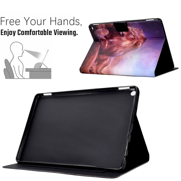 For Amazon Fire Max 11 2023 Colored Drawing Smart Leather Tablet Case(Lion King) - Amazon by PMC TechLife | Online Shopping South Africa | PMC TechLife | Buy Now Pay Later Mobicred