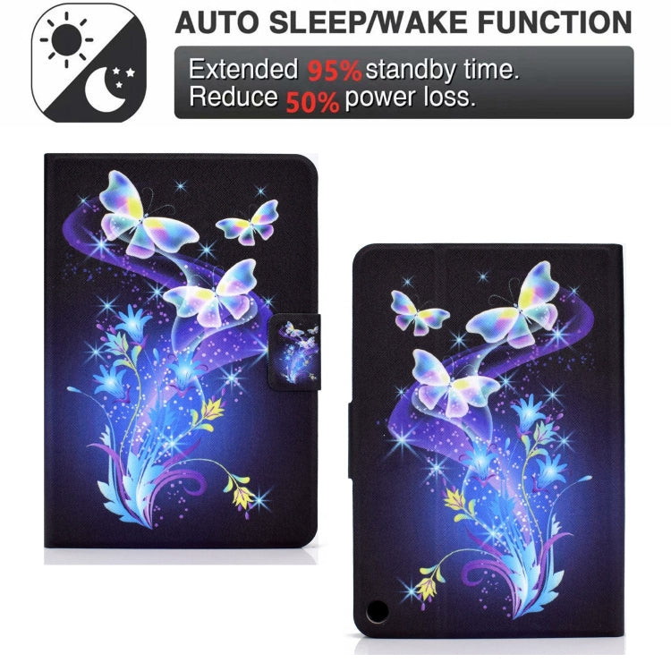 For Amazon Fire Max 11 2023 Colored Drawing Smart Leather Tablet Case(Butterfly Flower) - Amazon by PMC TechLife | Online Shopping South Africa | PMC TechLife | Buy Now Pay Later Mobicred