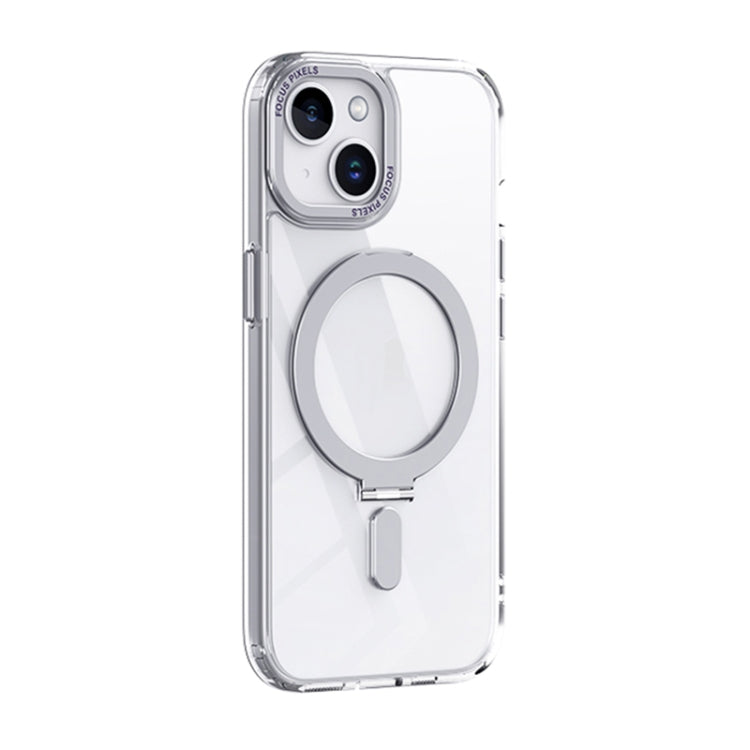 For iPhone 15 Skin Feel MagSafe Shockproof Phone Case with Holder(White) - iPhone 15 Cases by PMC Jewellery | Online Shopping South Africa | PMC Jewellery