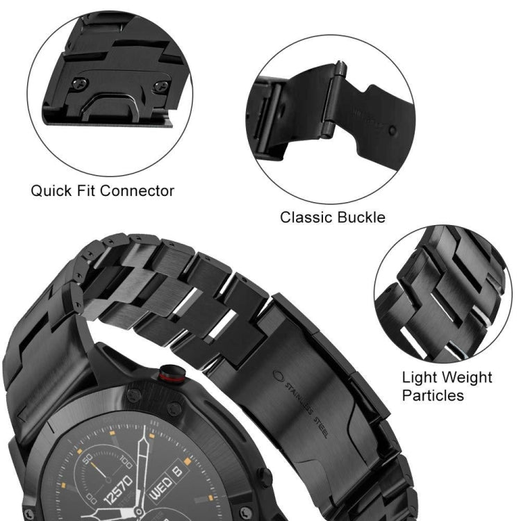 For Garmin Instinct 2 Solar Titanium Alloy Quick Release Watch Band(Black) - Watch Bands by PMC Jewellery | Online Shopping South Africa | PMC Jewellery