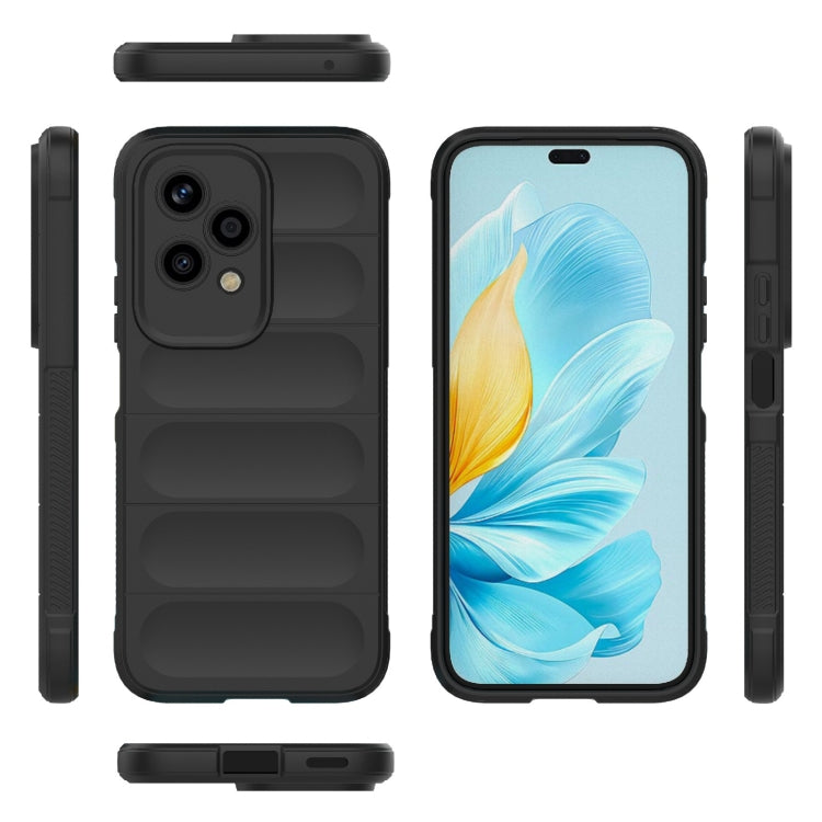 For Honor 200 Lite Global Magic Shield TPU + Flannel Phone Case(Black) - Honor Cases by PMC Jewellery | Online Shopping South Africa | PMC Jewellery | Buy Now Pay Later Mobicred