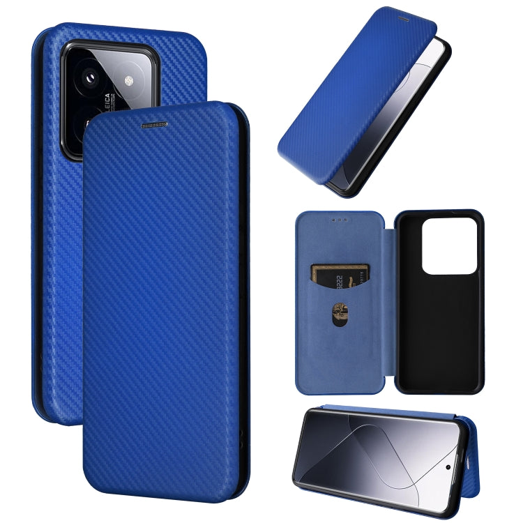 For Xiaomi 14 Pro Carbon Fiber Texture Flip Leather Phone Case(Blue) - 14 Pro Cases by PMC Jewellery | Online Shopping South Africa | PMC Jewellery