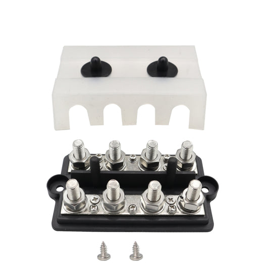 CP-3156 M8 RV Modified Yacht Double-row 4-way Busbar with Dust Cover - Booster Cable & Clip by PMC Jewellery | Online Shopping South Africa | PMC Jewellery | Buy Now Pay Later Mobicred