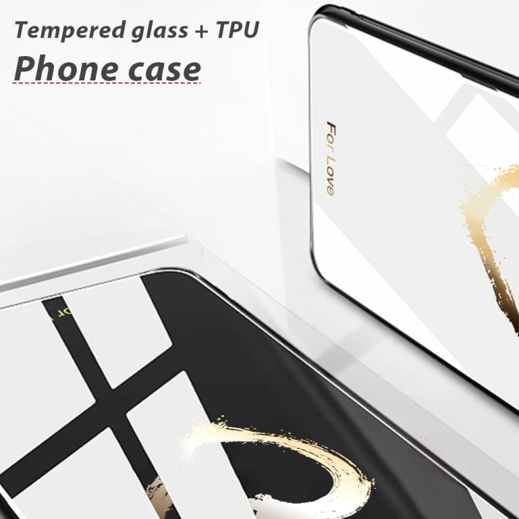 For iPhone 16 Pro Colorful Painted Glass Phone Case(Black Love) - iPhone 16 Pro Cases by PMC TechLife | Online Shopping South Africa | PMC TechLife | Buy Now Pay Later Mobicred