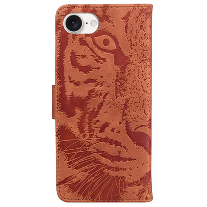 For iPhone SE 2024 Tiger Embossing Pattern Leather Phone Case(Brown) - More iPhone Cases by PMC Jewellery | Online Shopping South Africa | PMC Jewellery | Buy Now Pay Later Mobicred