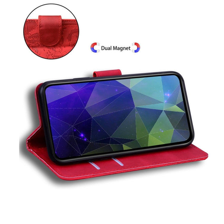 For Motorola Edge 2024 Tiger Embossing Pattern Leather Phone Case(Red) - Motorola Cases by PMC Jewellery | Online Shopping South Africa | PMC Jewellery | Buy Now Pay Later Mobicred