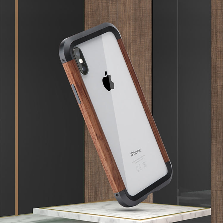 For iPhone XS Max R-JUST Metal + Wood Frame Protective Case - More iPhone Cases by R-JUST | Online Shopping South Africa | PMC Jewellery