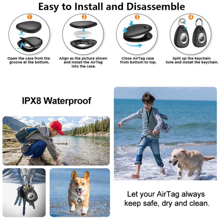 2pcs Waterproof Anti-drop Anti-lost Tracker Positioning TPU Protective Case for AirTag(Black) - Other by PMc TechLife | Online Shopping South Africa | PMc TechLife | Buy Now Pay Later Mobicred