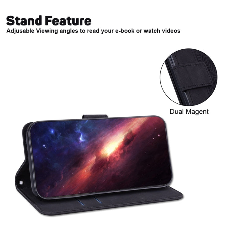 For Motorola Edge 2024 Geometric Embossed Leather Phone Case(Black) - free shipping - PMC Jewellery - Order now!
