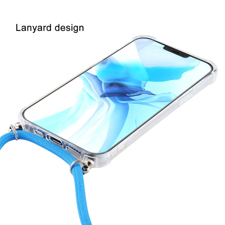 For iPhone 16 Pro Max Four-Corner Shockproof Transparent TPU Case with Lanyard(White Black) - iPhone 16 Pro Max Cases by PMC Jewellery | Online Shopping South Africa | PMC Jewellery | Buy Now Pay Later Mobicred