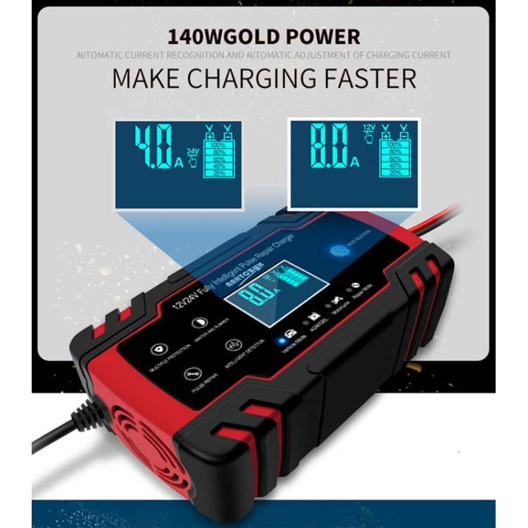 ANHTCzyx 12V 8A  / 24V 4A Automobile Battery Charger Motorcycle Battery Repair Type AGM(AU Plug) - Battery Charger by PMC Jewellery | Online Shopping South Africa | PMC Jewellery | Buy Now Pay Later Mobicred