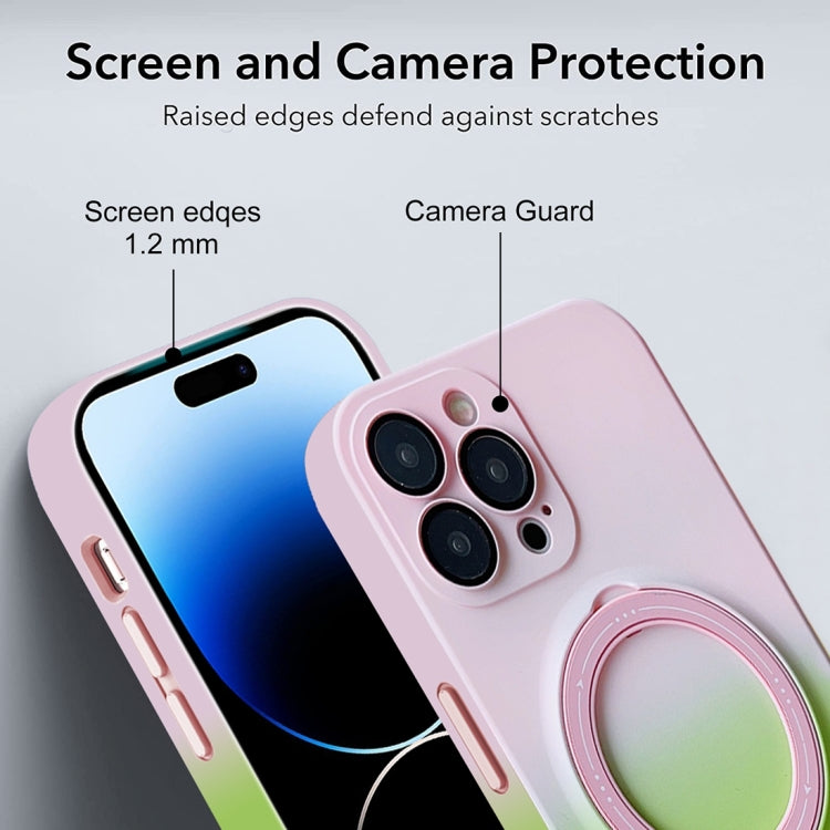 For iPhone 13 Pro Max MagSafe Holder Gradient TPU Phone Case(Deep Purple Gray) - iPhone 13 Pro Max Cases by PMC TechLife | Online Shopping South Africa | PMC TechLife