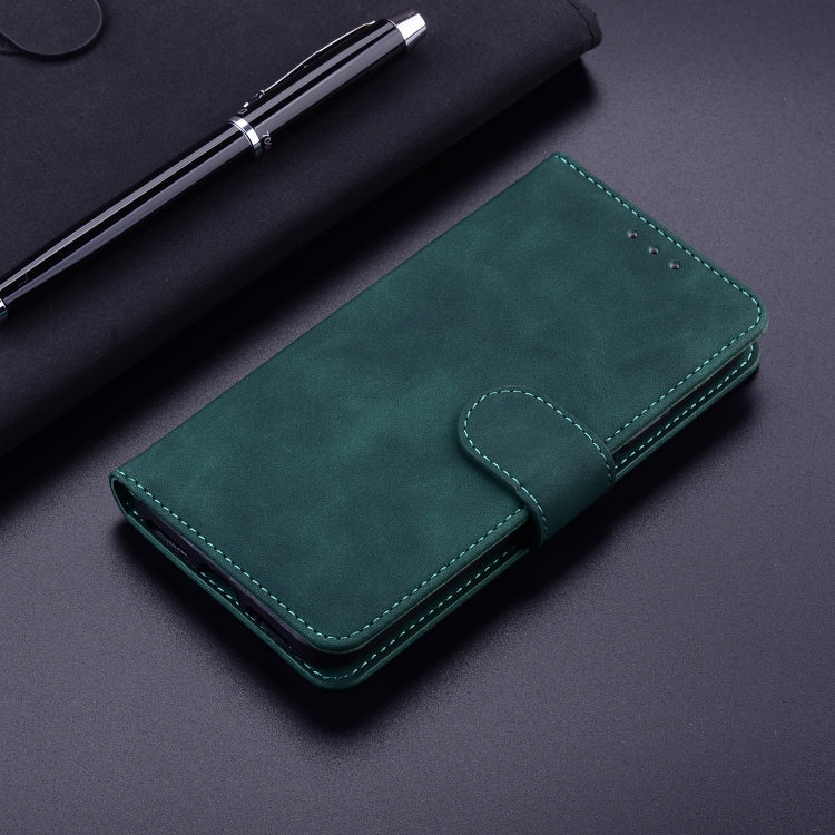For iPhone 16e Skin Feel Pure Color Flip Leather Phone Case(Green) - iPhone 16e Cases by PMC TechLife | Online Shopping South Africa | PMC TechLife | Buy Now Pay Later Mobicred