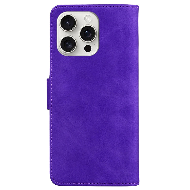 For iPhone 16 Pro Max Skin Feel Pure Color Flip Leather Phone Case(Purple) - iPhone 16 Pro Max Cases by PMC Jewellery | Online Shopping South Africa | PMC Jewellery | Buy Now Pay Later Mobicred