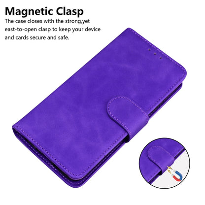 For iPhone 16 Pro Max Skin Feel Pure Color Flip Leather Phone Case(Purple) - iPhone 16 Pro Max Cases by PMC Jewellery | Online Shopping South Africa | PMC Jewellery | Buy Now Pay Later Mobicred