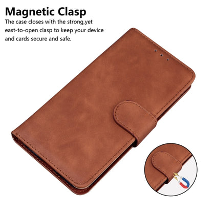 For Xiaomi Redmi Note 13 5G Skin Feel Pure Color Flip Leather Phone Case(Brown) - Note 13 Cases by PMC Jewellery | Online Shopping South Africa | PMC Jewellery | Buy Now Pay Later Mobicred